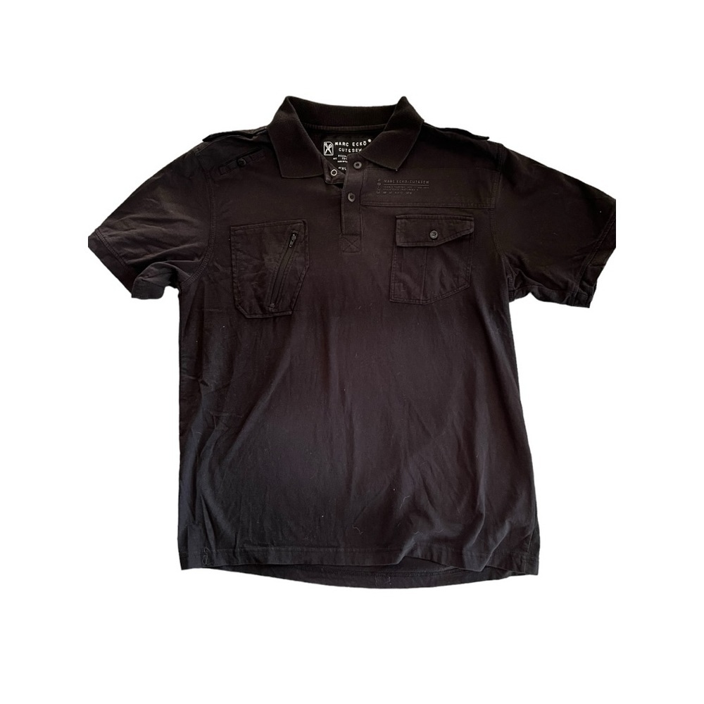 Marc Ecko cut and sew polo shirt, size XL, black polo shirt, 100% cotton